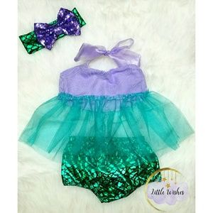 Baby girl mermaid set and headband